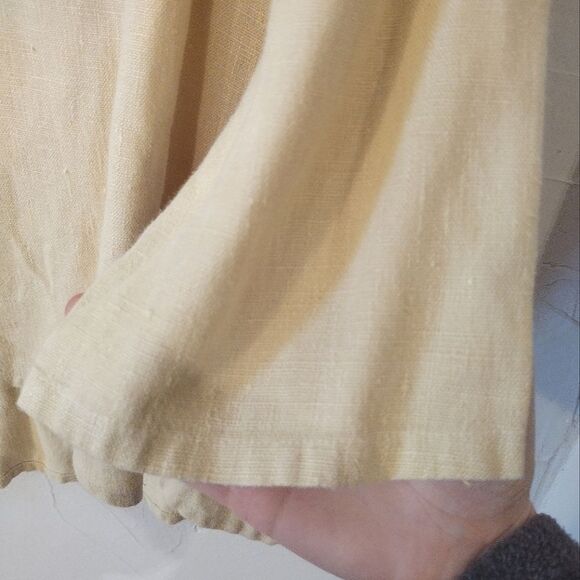 Hearts Desire by Mary Grace Women's Size Medium Yellow Cotton Flowy Blouse Top - Picture 7 of 7